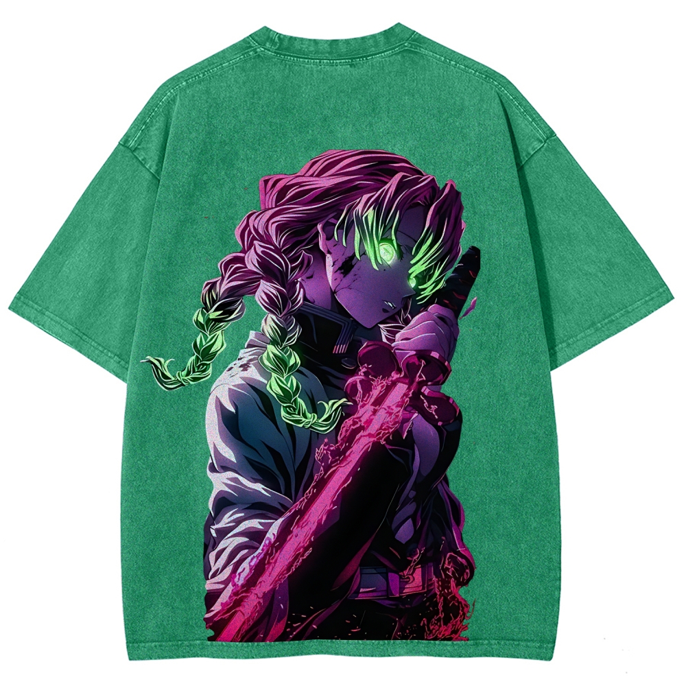 MITSURI KANROJI UNISEX ANIME INSPIRED VINTAGE WASHED TEE丨DEMON SLAYER-[DS]