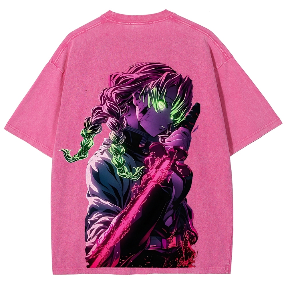 MITSURI KANROJI UNISEX ANIME INSPIRED VINTAGE WASHED TEE丨DEMON SLAYER-[DS]