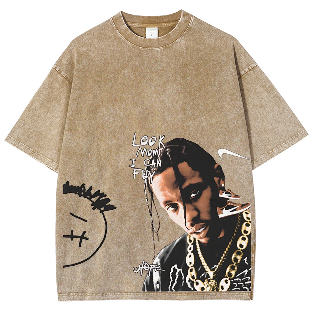 Unisex Fit Washed T-Shirt TRAVIS SCOTT TEE