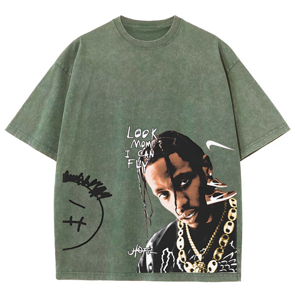 Unisex Fit Washed T-Shirt TRAVIS SCOTT TEE