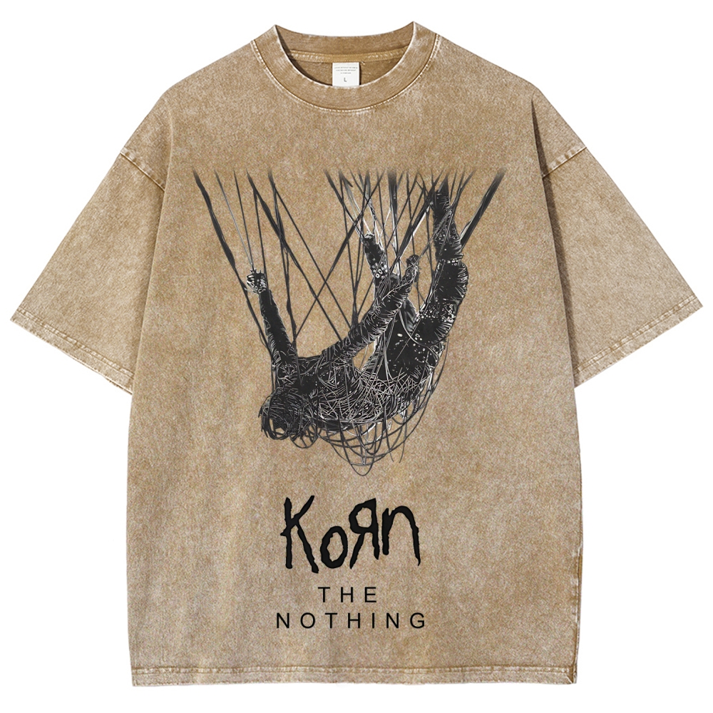 Unisex Fit Washed T-Shirt KORN THE NOTHING TEE
