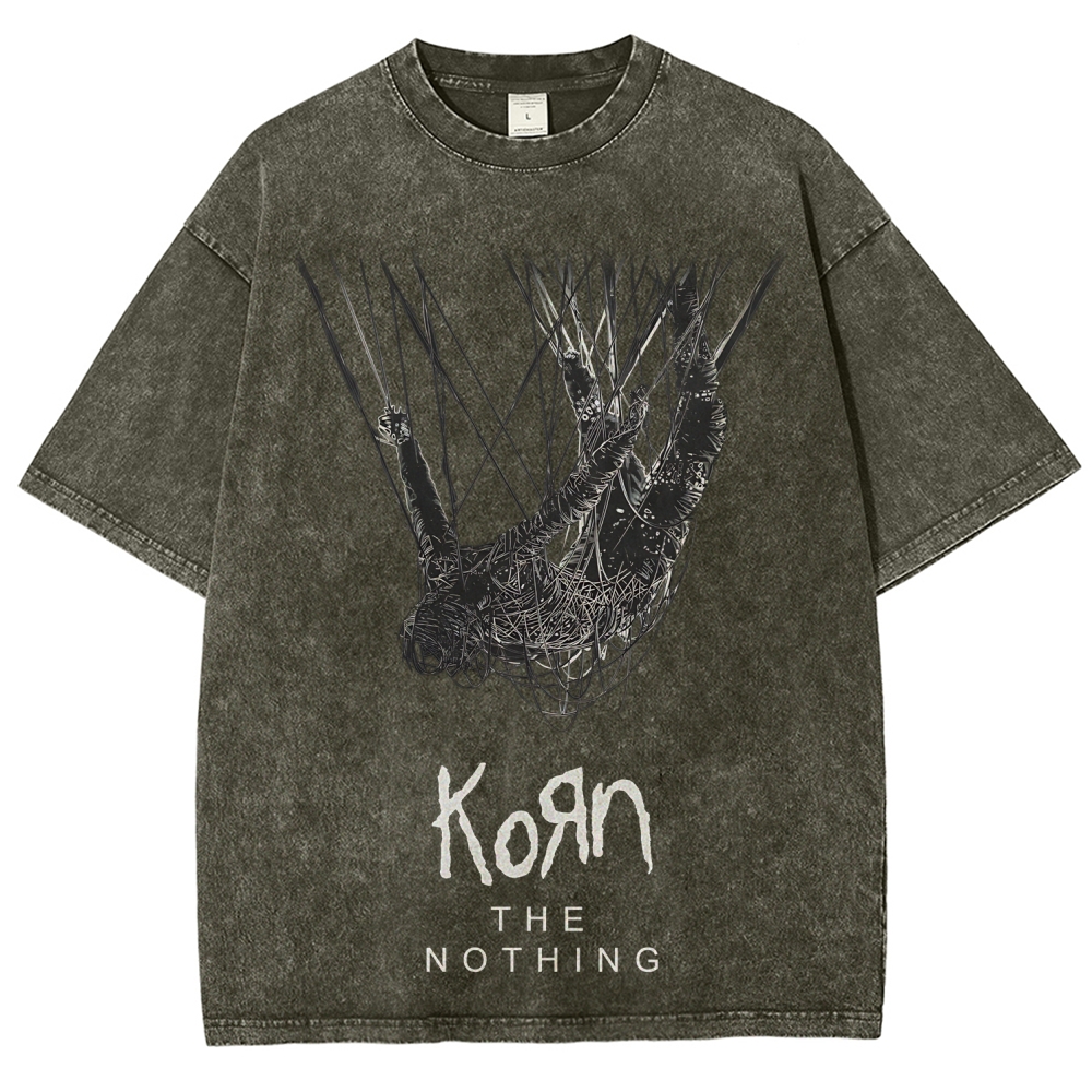 Unisex Fit Washed T-Shirt KORN THE NOTHING TEE