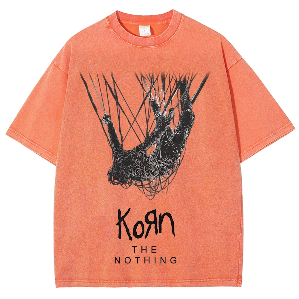 Unisex Fit Washed T-Shirt KORN THE NOTHING TEE
