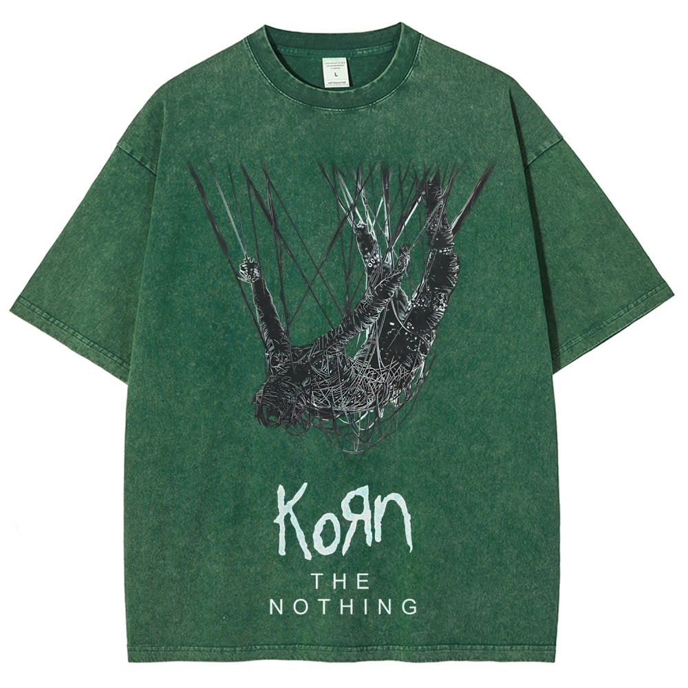 Unisex Fit Washed T-Shirt KORN THE NOTHING TEE