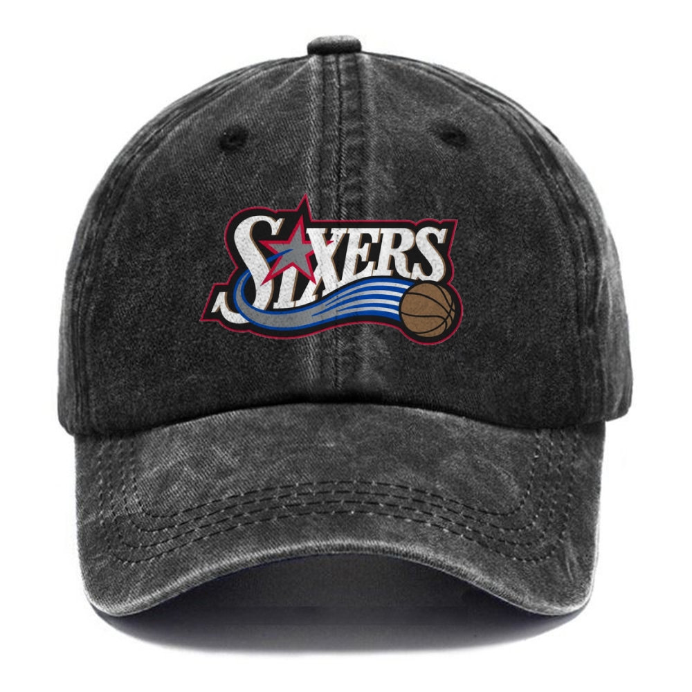 Unisex Vintage Casual Washed Cap | Philadelphia 76ers