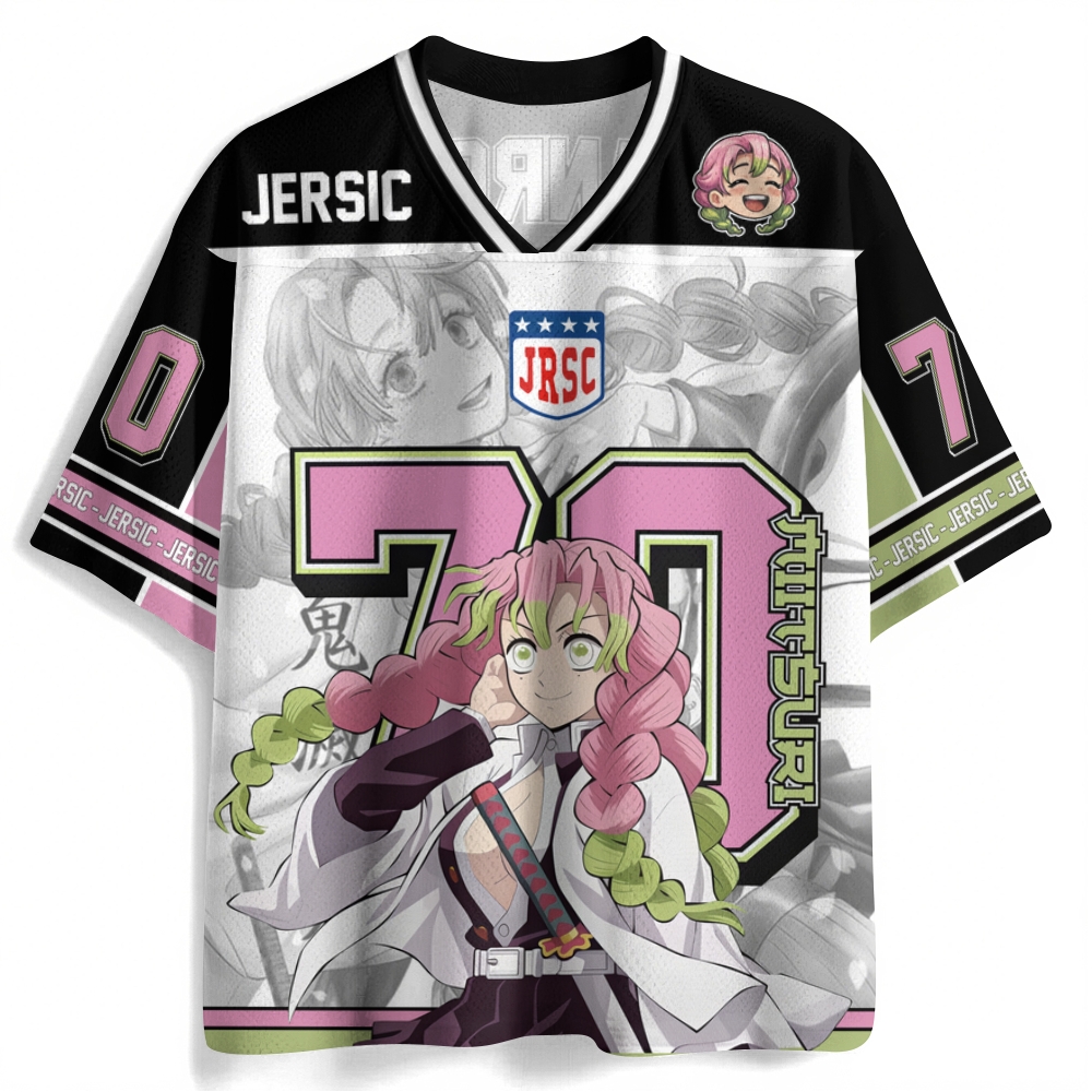Demon slayer Anime Football Jersey Mesh Shirts 