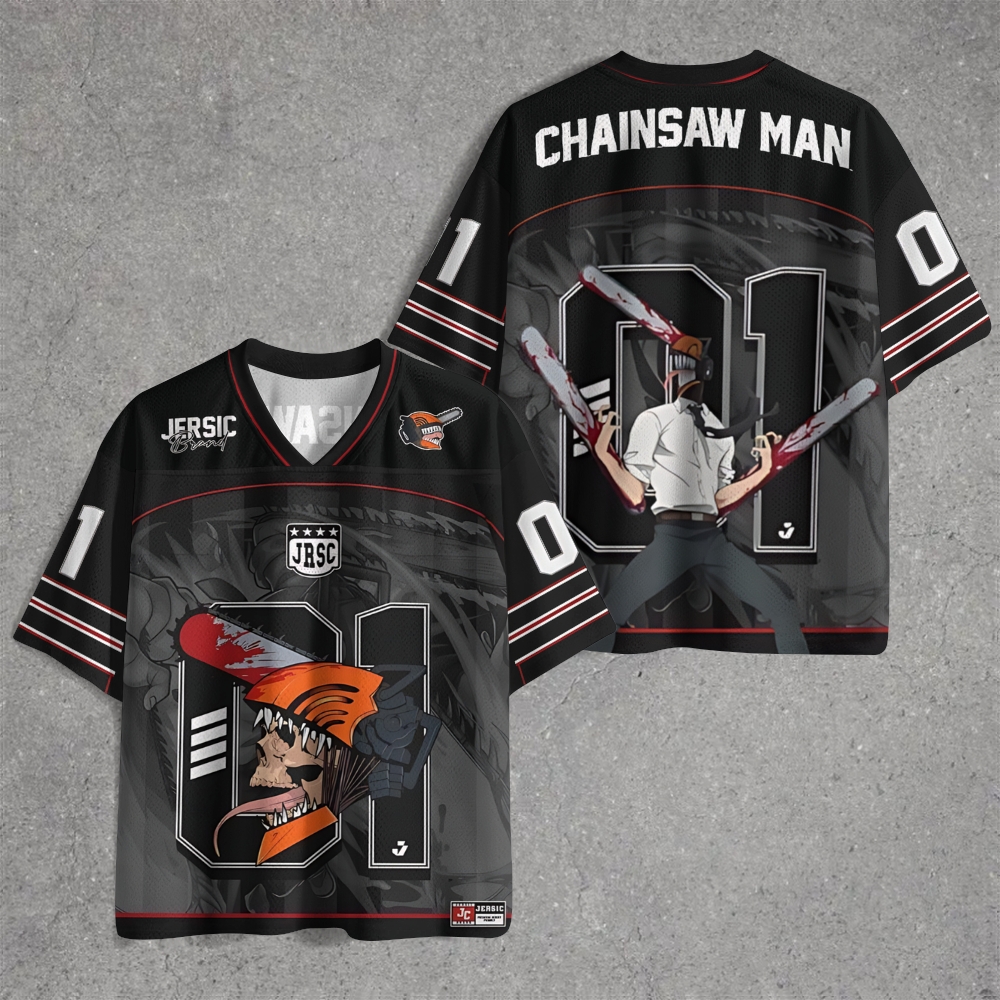 Chainsaw Man Anime Football Jersey 