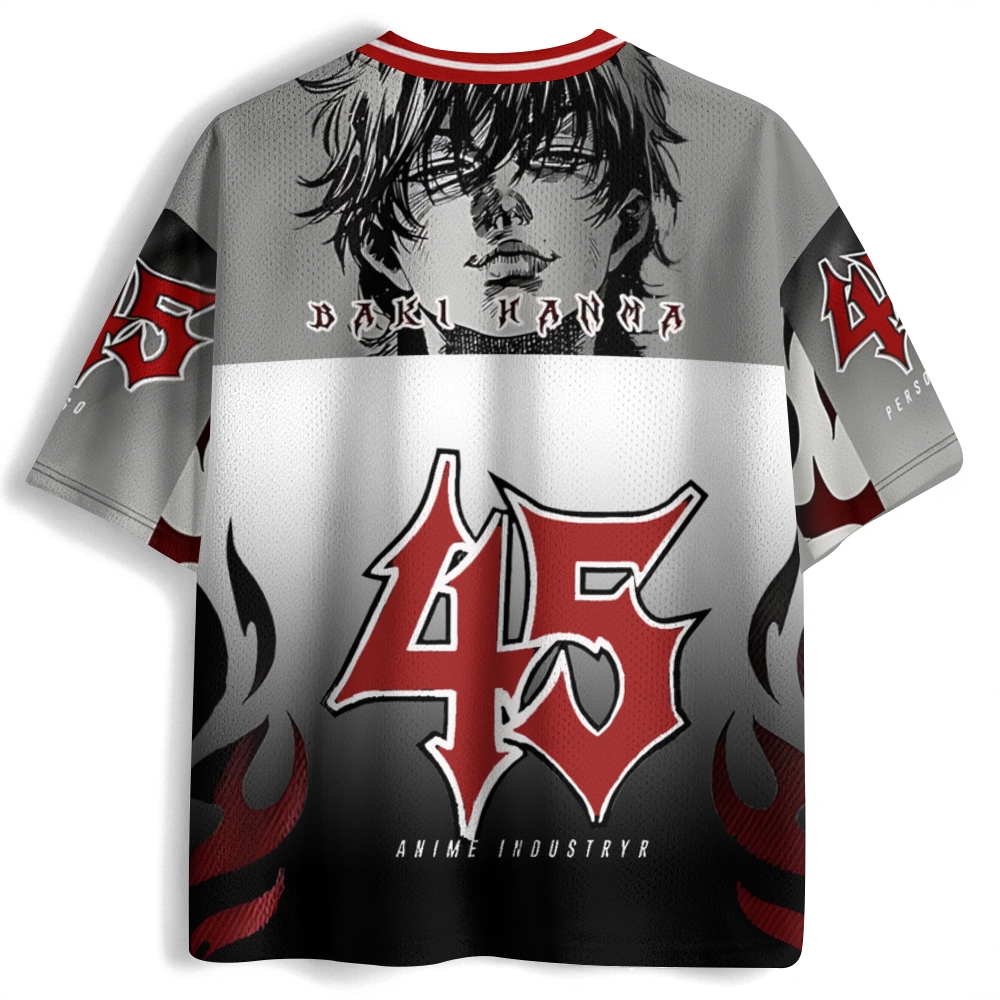 HANMA Anime Football Jersey Mesh Shirt