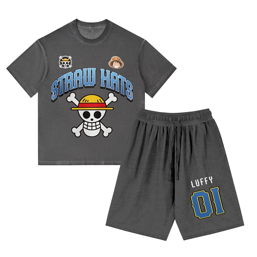 One Piece | Washed Tee&Shorts Set  