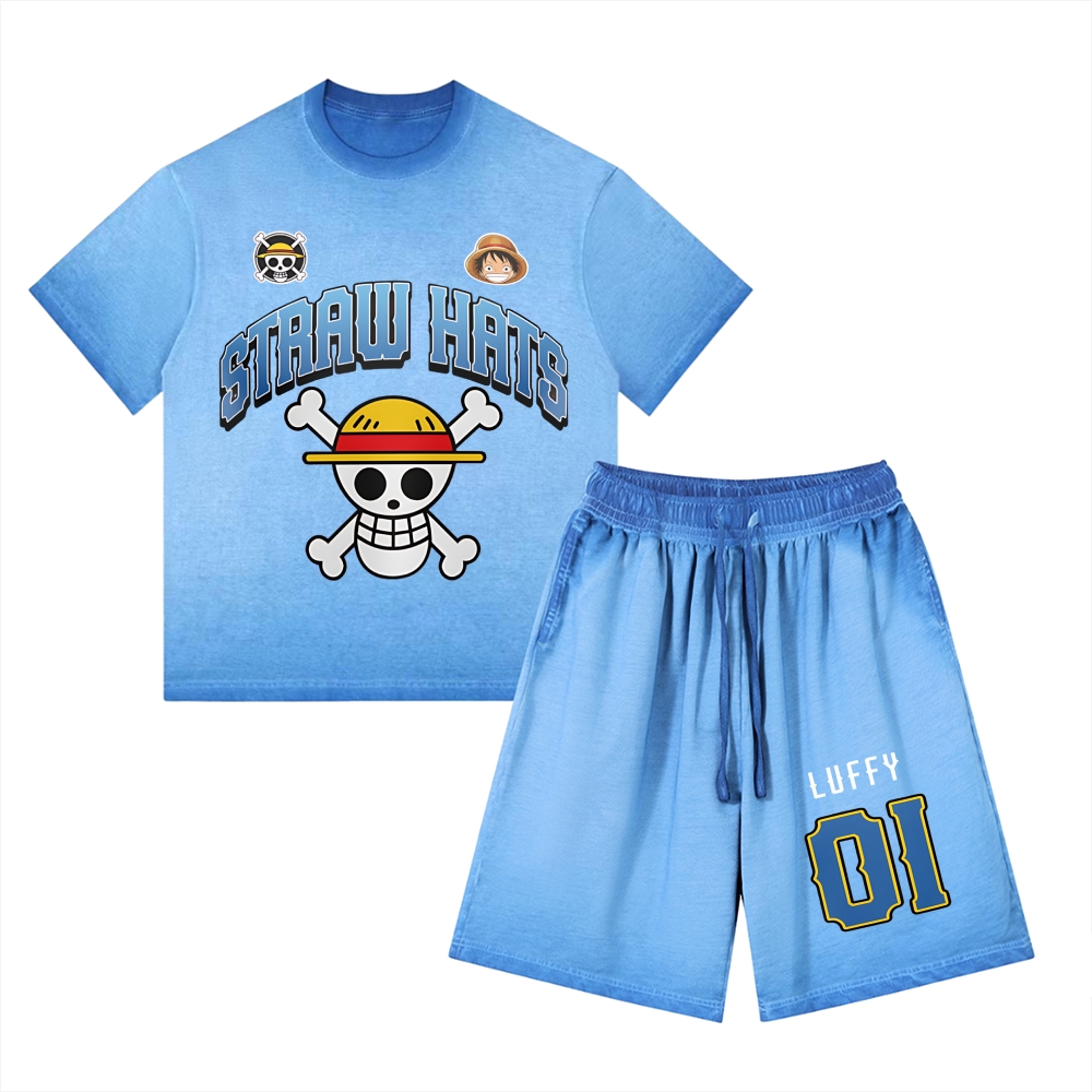 One Piece | Washed Tee&Shorts Set  