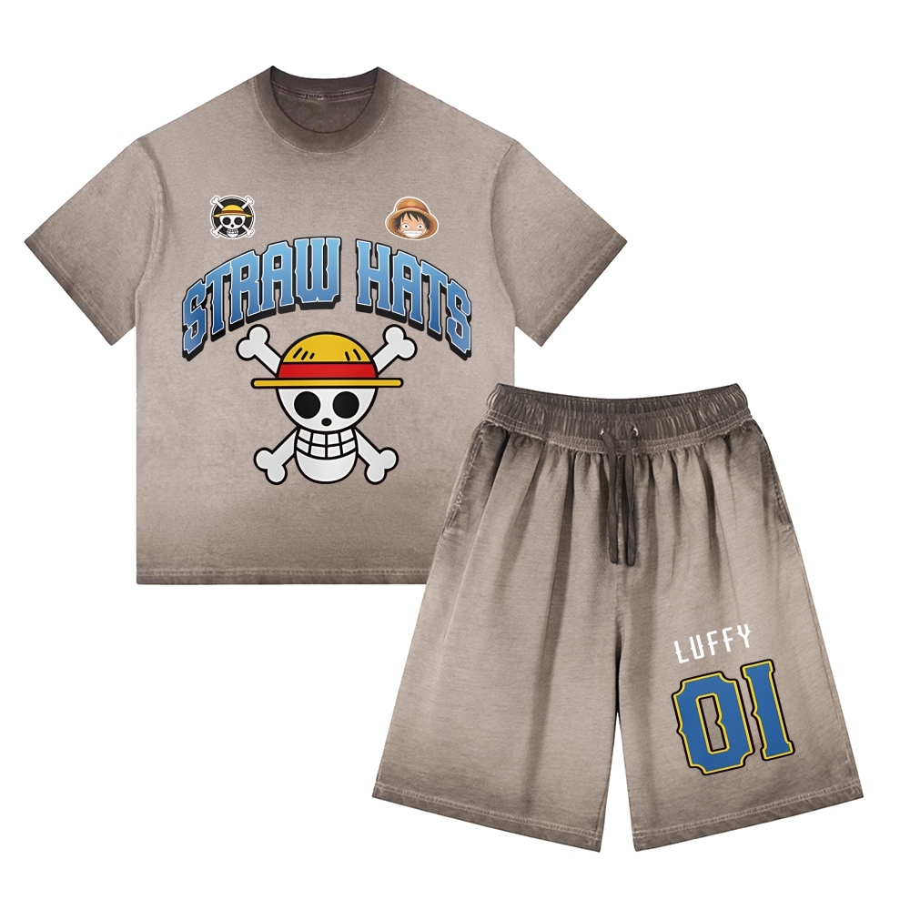 One Piece | Washed Tee&Shorts Set