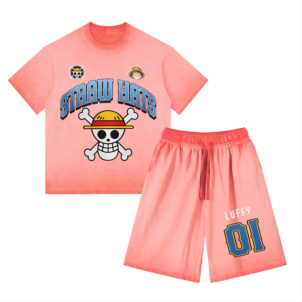 One Piece | Washed Tee&Shorts Set  