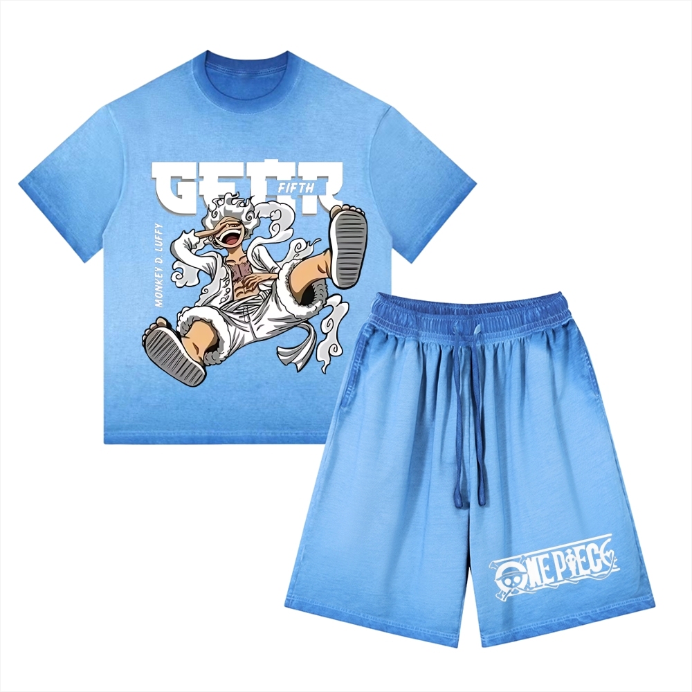 One Piece | Washed Tee&Shorts Set  