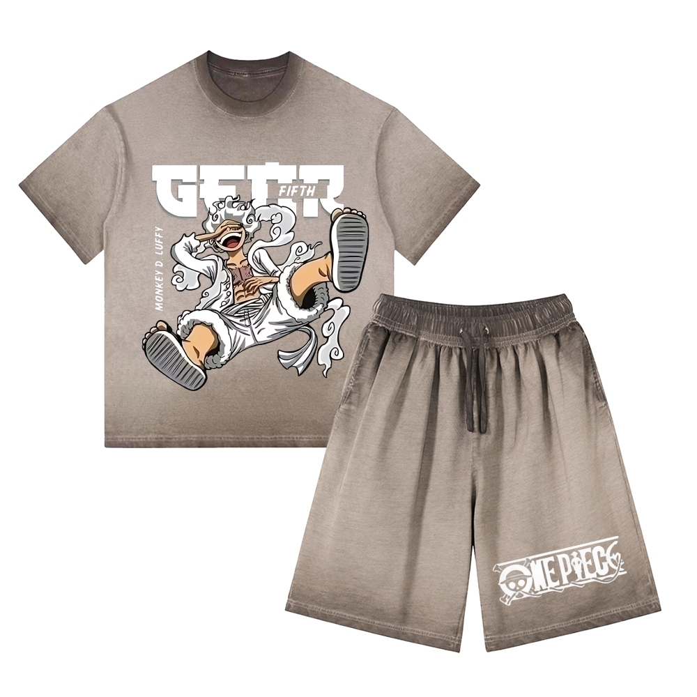 One Piece | Washed Tee&Shorts Set