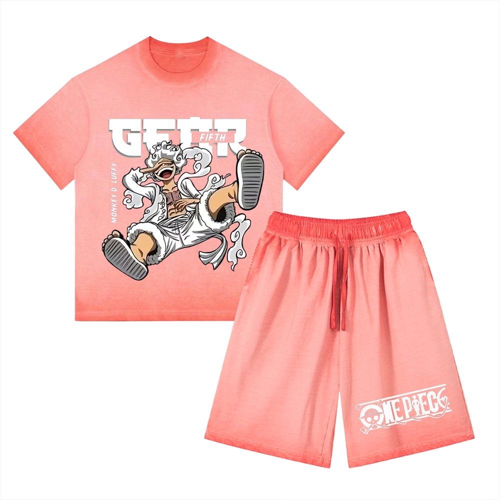 One Piece | Washed Tee&Shorts Set  