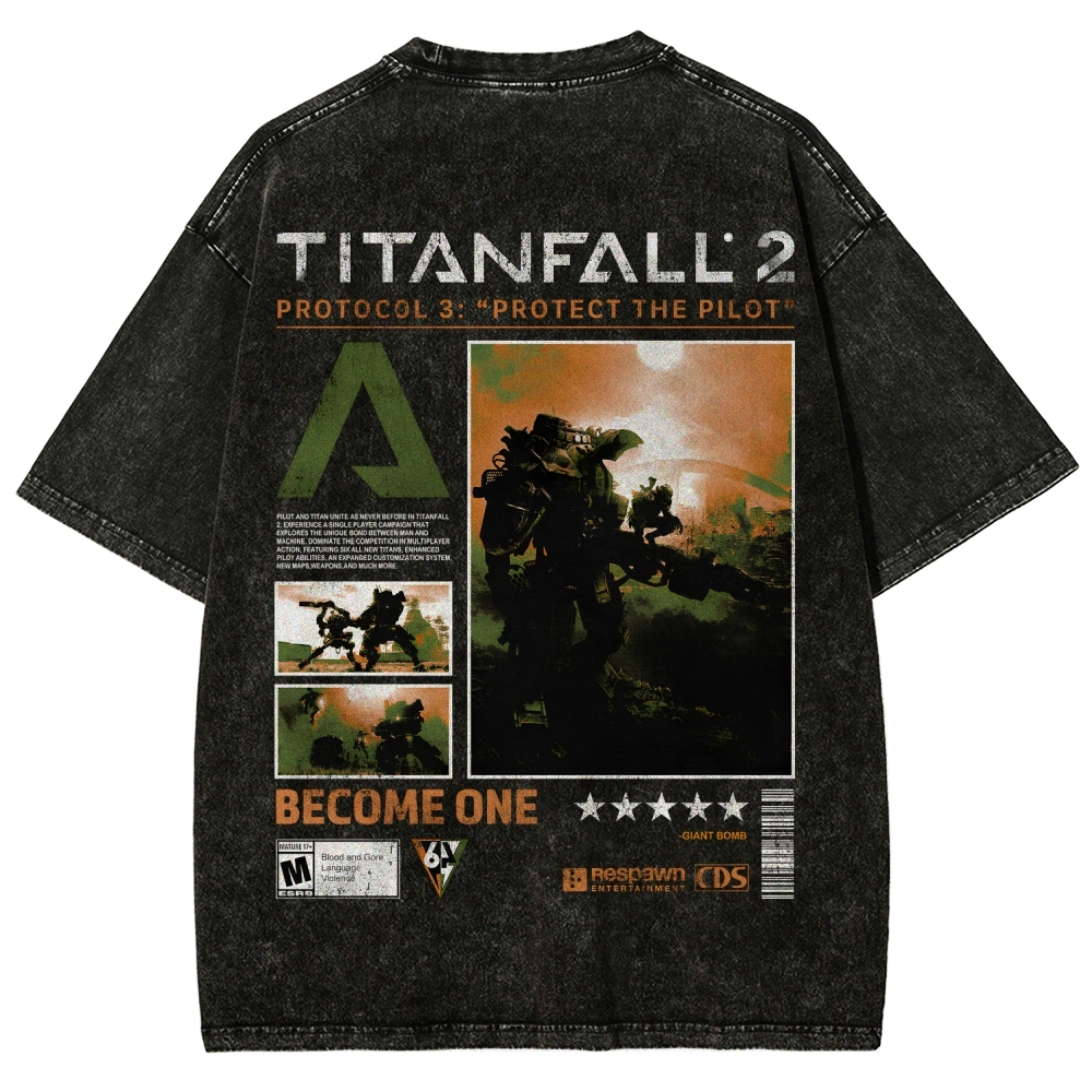 TITANFALL Unisex Fit Washed T-Shirt 2601003431