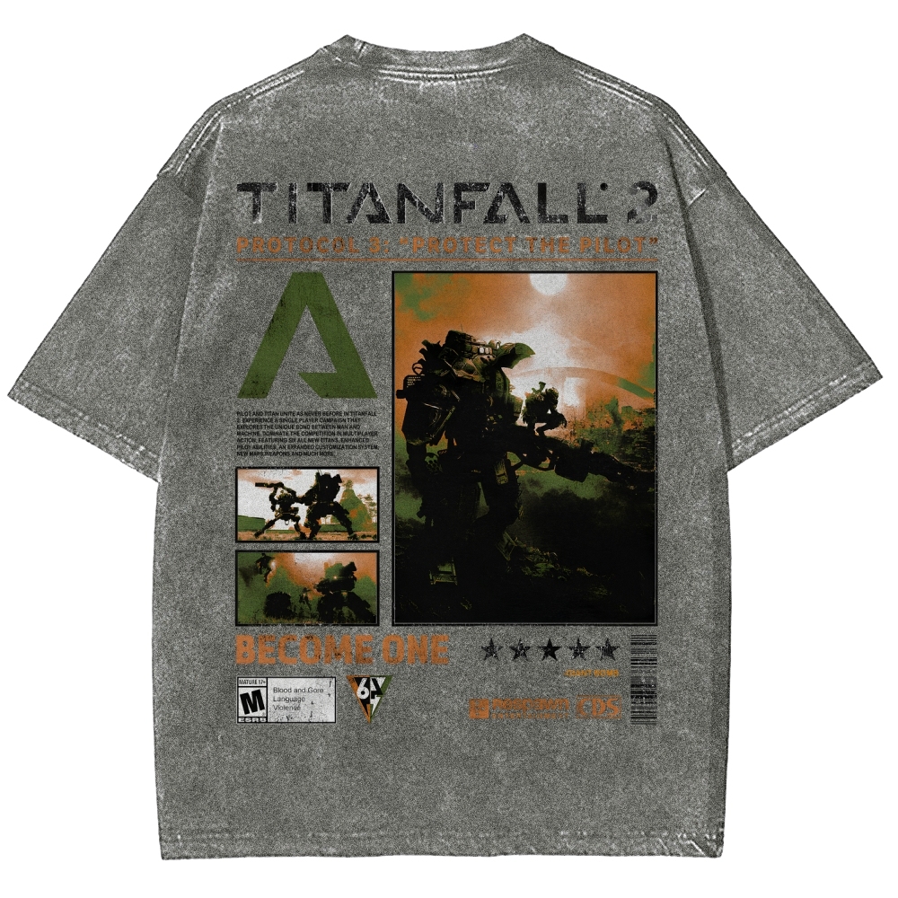 TITANFALL Unisex Fit Washed T-Shirt 2601003431
