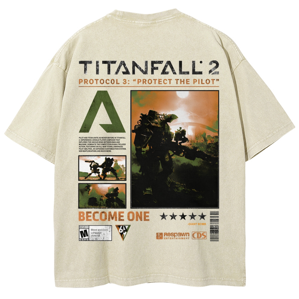 TITANFALL Unisex Fit Washed T-Shirt 2601003431
