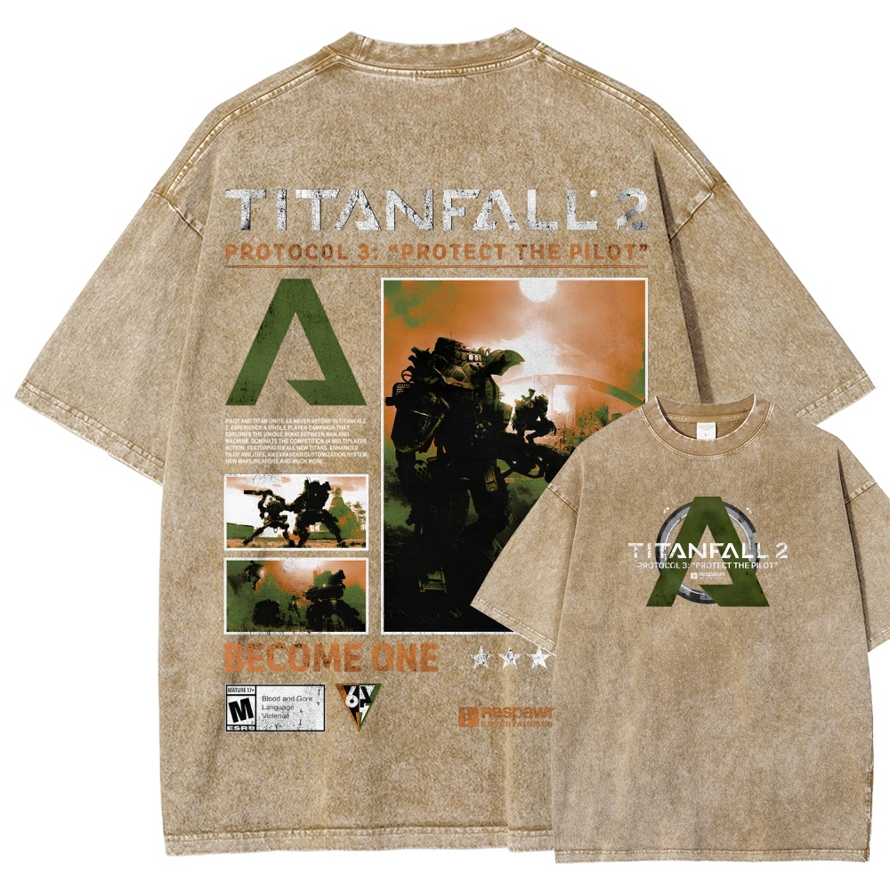 TITANFALL Unisex Fit Washed T-Shirt 2601003431
