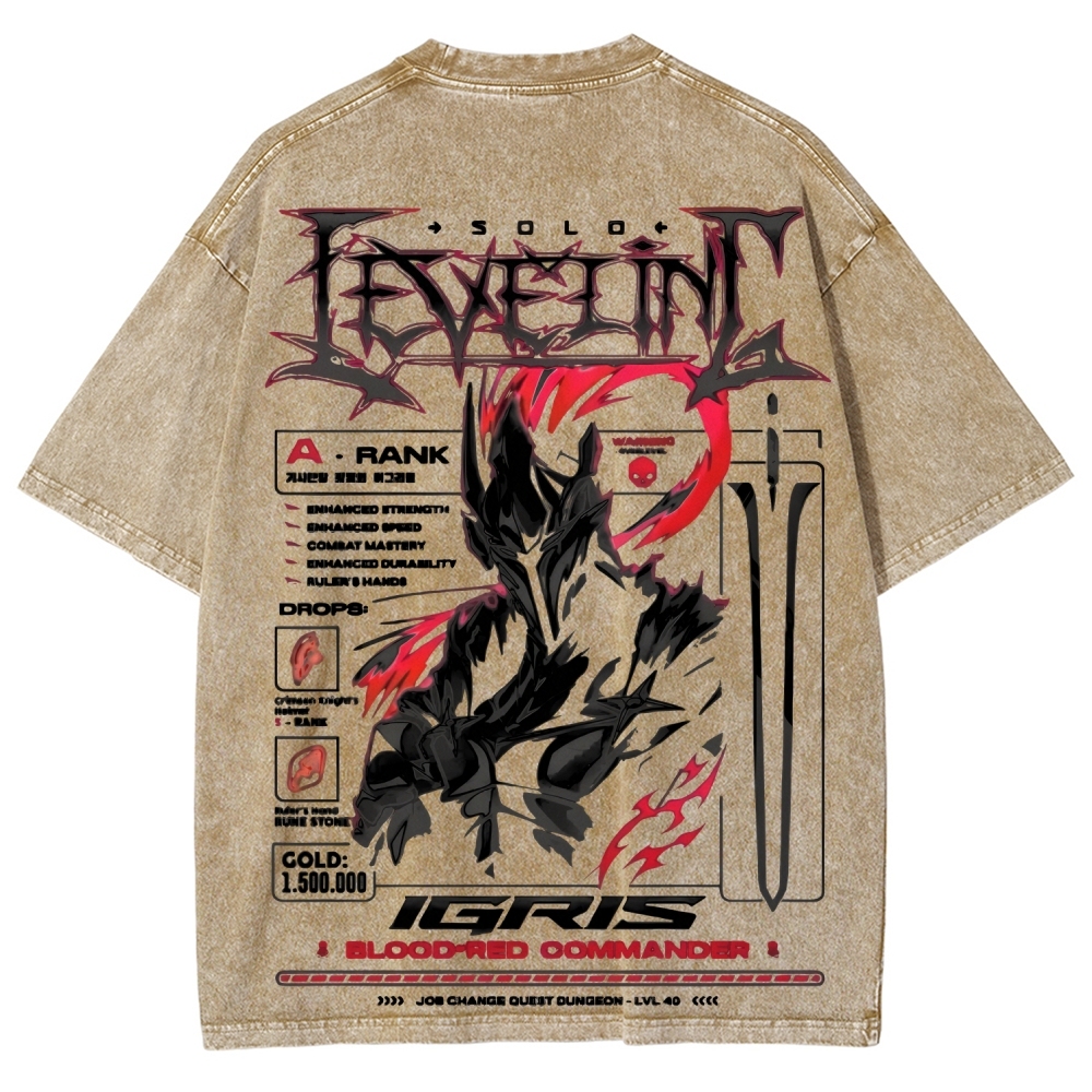 Unisex Fit Washed T-Shirt Solo leveling