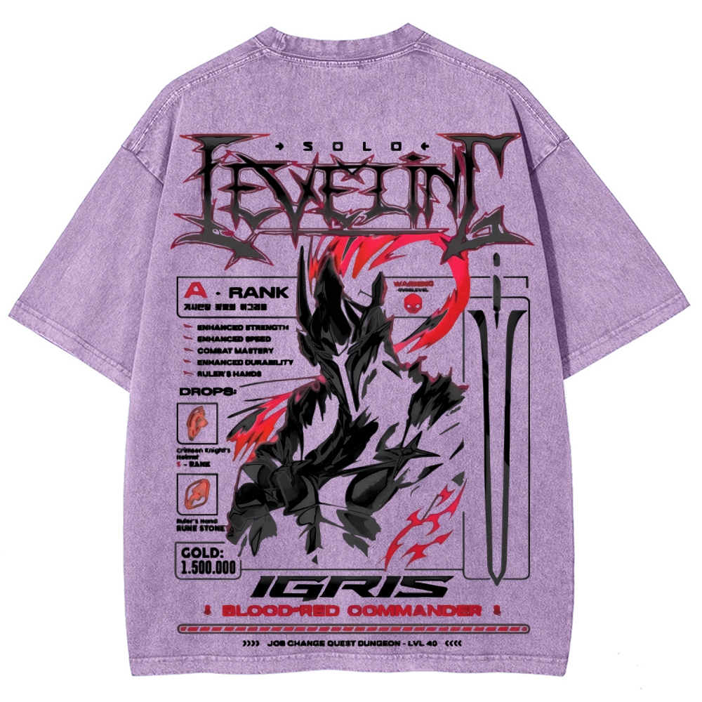 Unisex Fit Washed T-Shirt Solo leveling