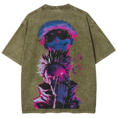 Jujutsu Kaisen Printed Unisex Washed T-Shirt
