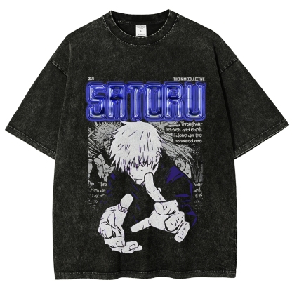 Gojo Vintage Oversized T-Shirt | Jujutsu Kaisen