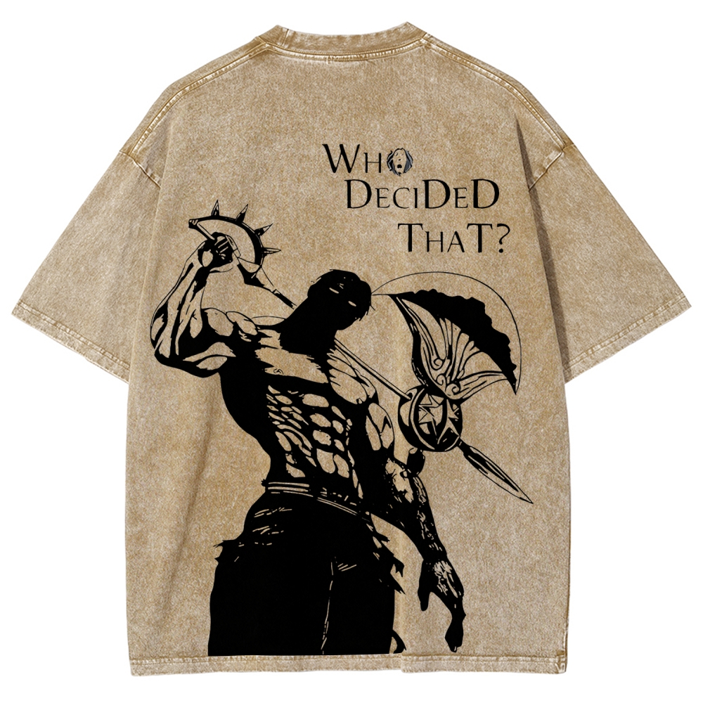 Seven Deadly Sins Escanor Printed Unisex Washed T-Shirt