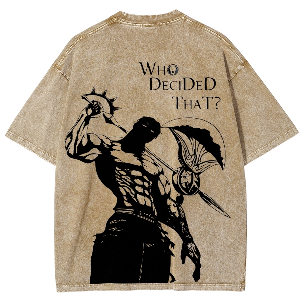 Seven Deadly Sins Escanor Printed Unisex Washed T-Shirt