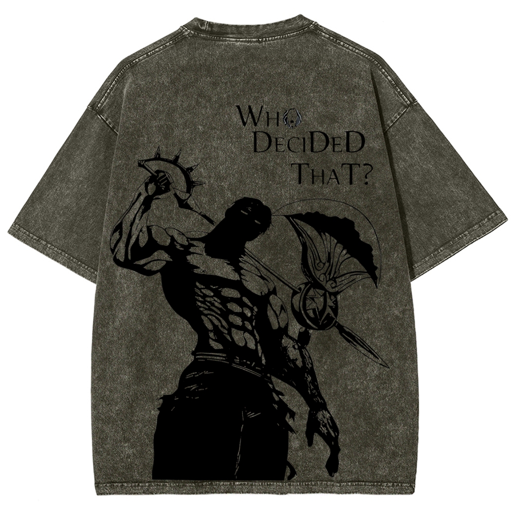Seven Deadly Sins Escanor Printed Unisex Washed T-Shirt