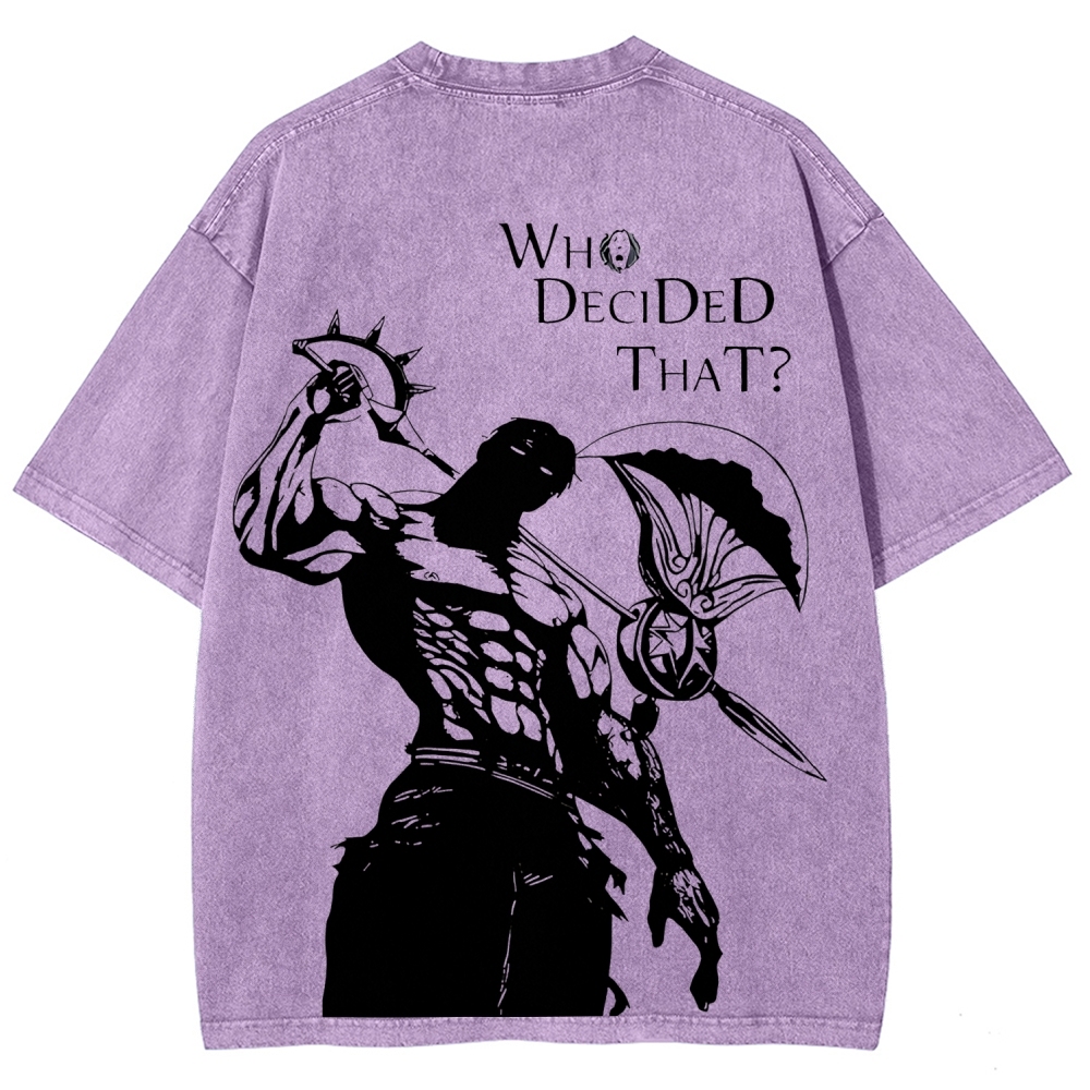 Seven Deadly Sins Escanor Printed Unisex Washed T-Shirt