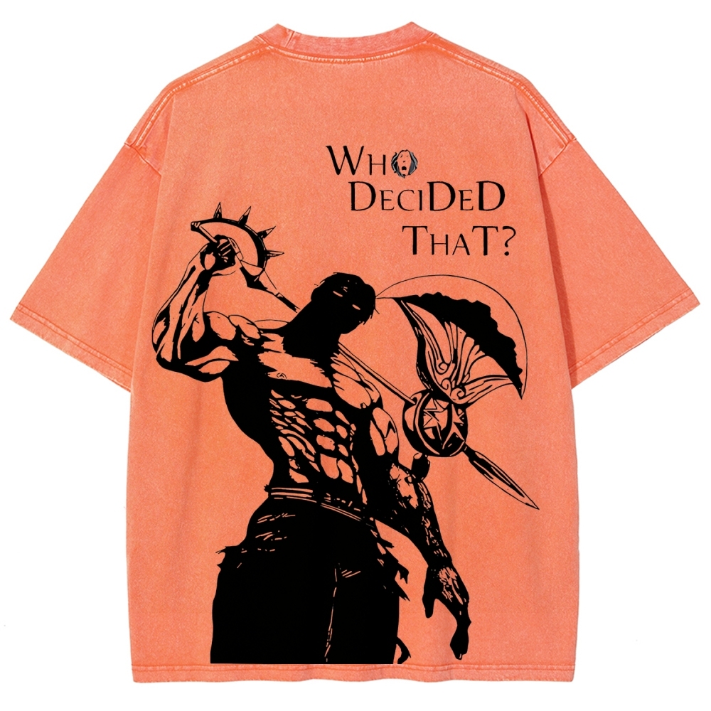 Seven Deadly Sins Escanor Printed Unisex Washed T-Shirt