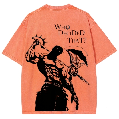Seven Deadly Sins Escanor Printed Unisex Washed T-Shirt