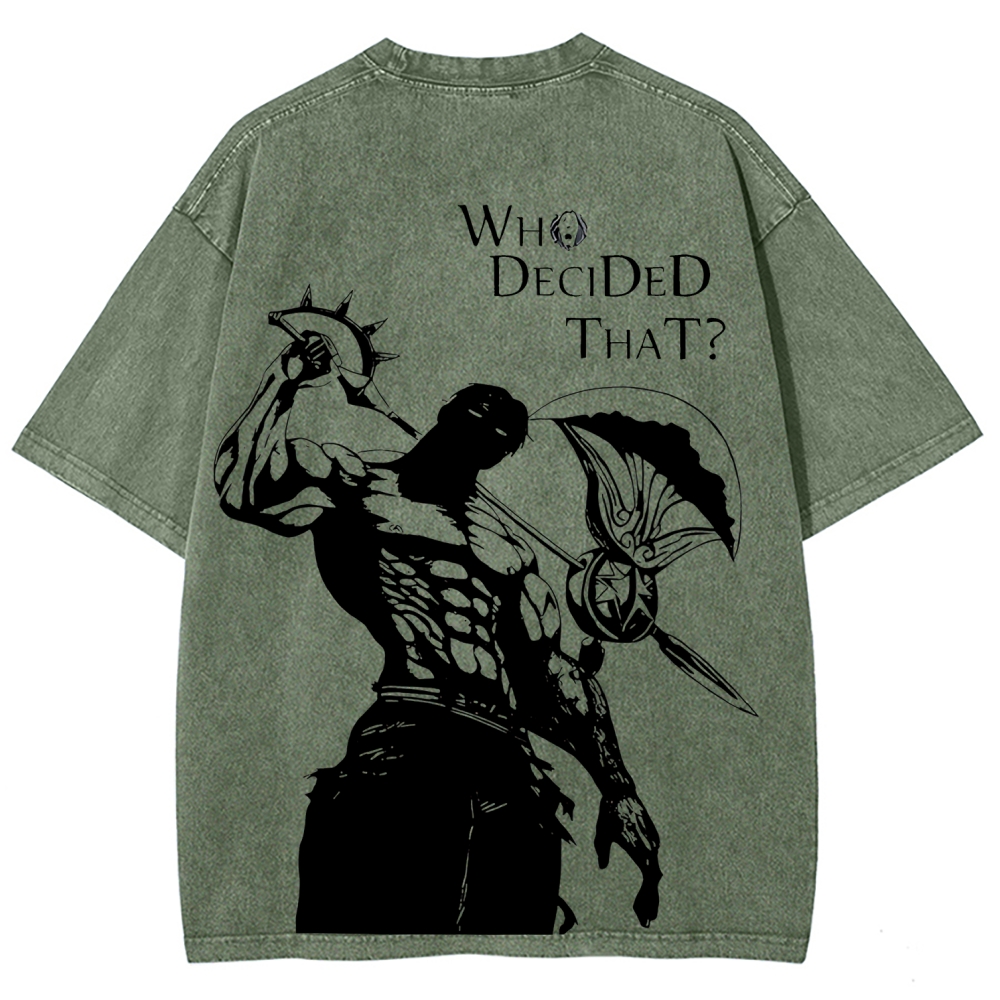 Seven Deadly Sins Escanor Printed Unisex Washed T-Shirt