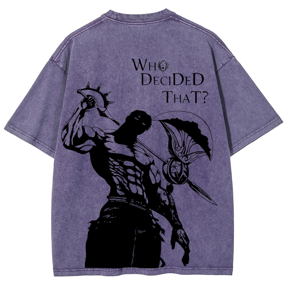 Seven Deadly Sins Escanor Printed Unisex Washed T-Shirt