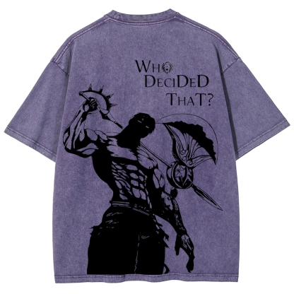 Seven Deadly Sins Escanor Printed Unisex Washed T-Shirt