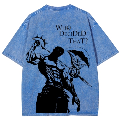 Seven Deadly Sins Escanor Printed Unisex Washed T-Shirt