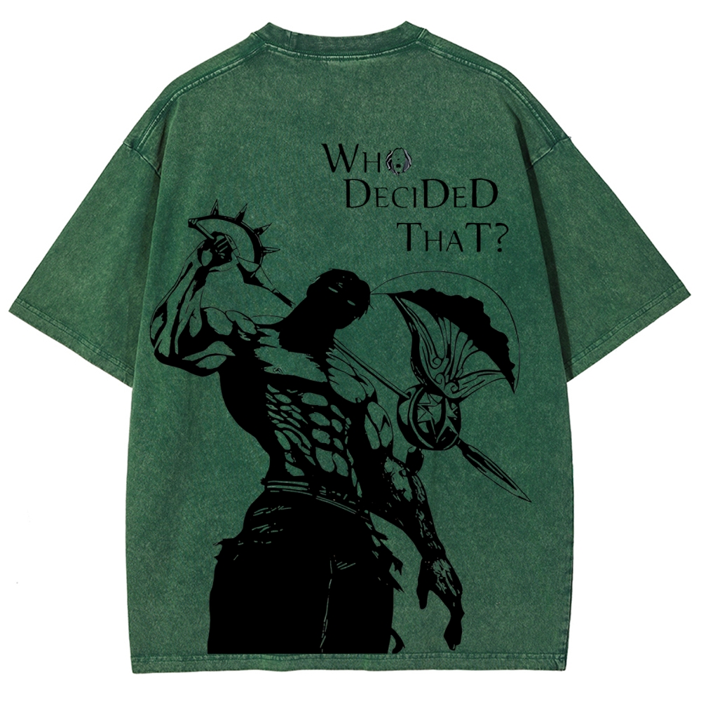Seven Deadly Sins Escanor Printed Unisex Washed T-Shirt
