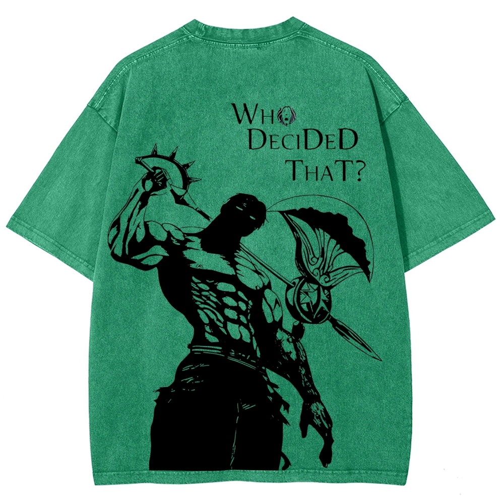 Seven Deadly Sins Escanor Printed Unisex Washed T-Shirt