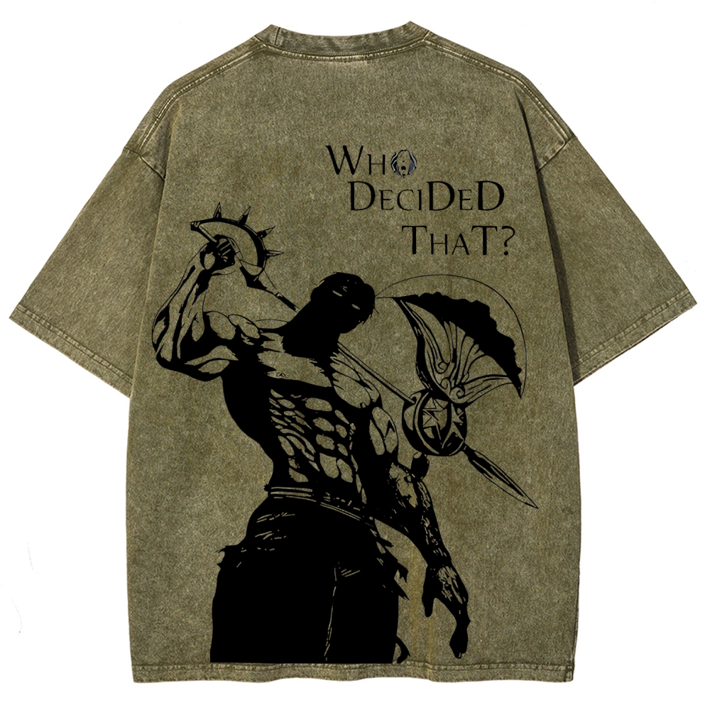 Seven Deadly Sins Escanor Printed Unisex Washed T-Shirt