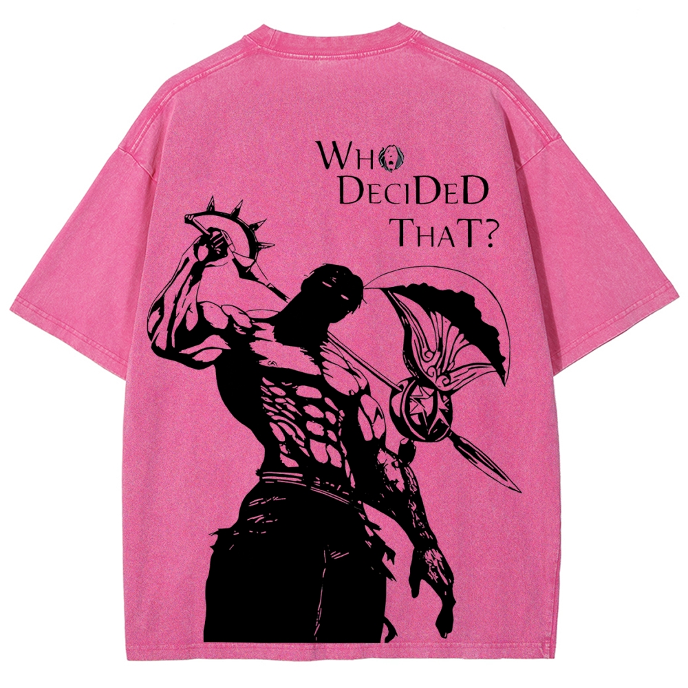 Seven Deadly Sins Escanor Printed Unisex Washed T-Shirt