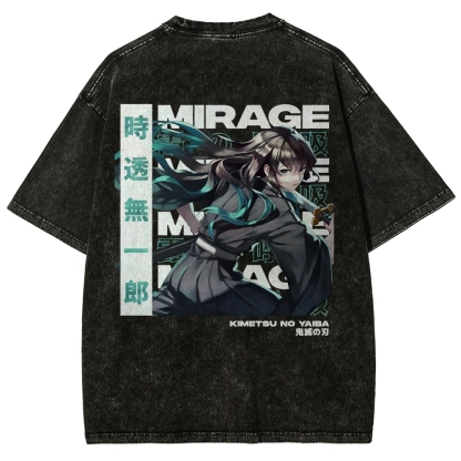 Muichiro Tokito Unisex Fit Washed T-Shirt | Demon Slayer 