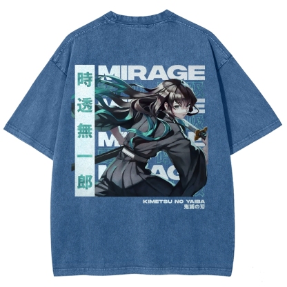 Muichiro Tokito Unisex Fit Washed T-Shirt | Demon Slayer 