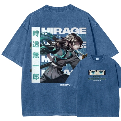 Muichiro Tokito Unisex Fit Washed T-Shirt | Demon Slayer 