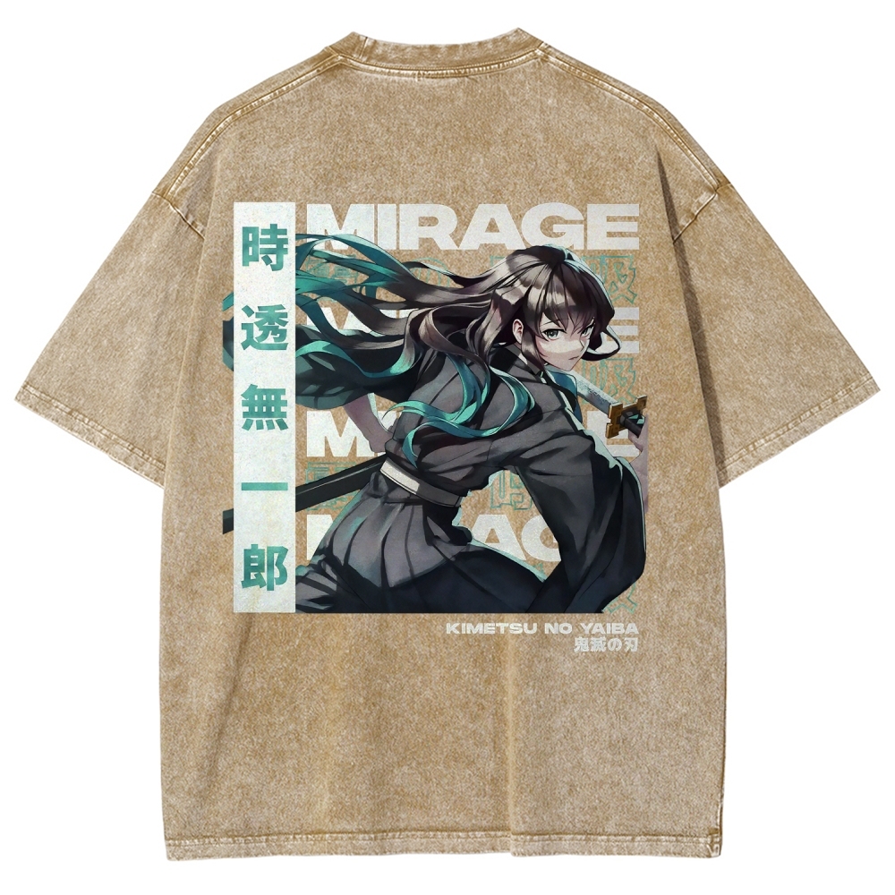 Muichiro Tokito Unisex Fit Washed T-Shirt | Demon Slayer 