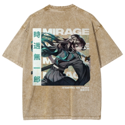 Muichiro Tokito Unisex Fit Washed T-Shirt | Demon Slayer 