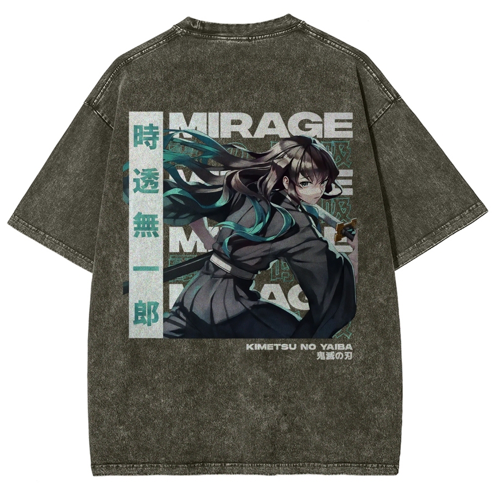 Muichiro Tokito Unisex Fit Washed T-Shirt | Demon Slayer 