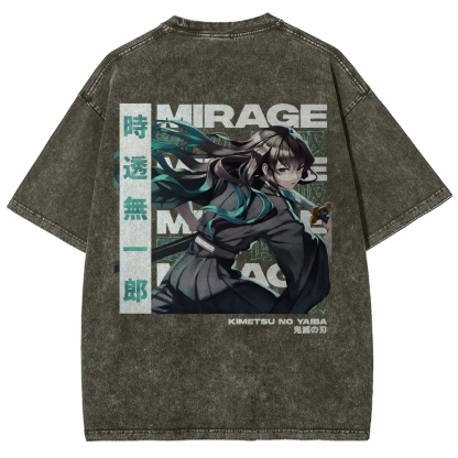 Muichiro Tokito Unisex Fit Washed T-Shirt | Demon Slayer 