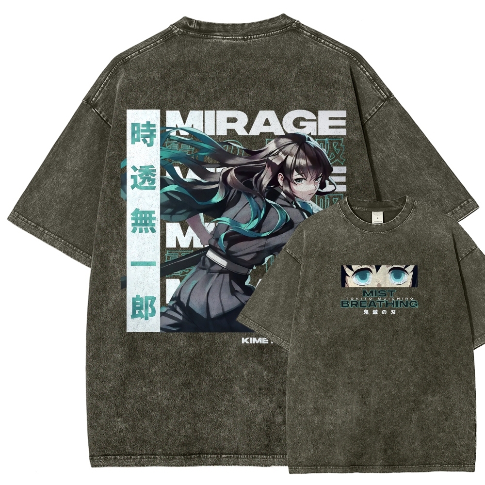 Muichiro Tokito Unisex Fit Washed T-Shirt | Demon Slayer 