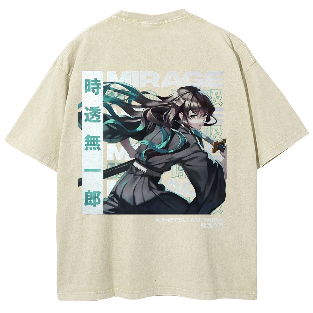 Muichiro Tokito Unisex Fit Washed T-Shirt | Demon Slayer 